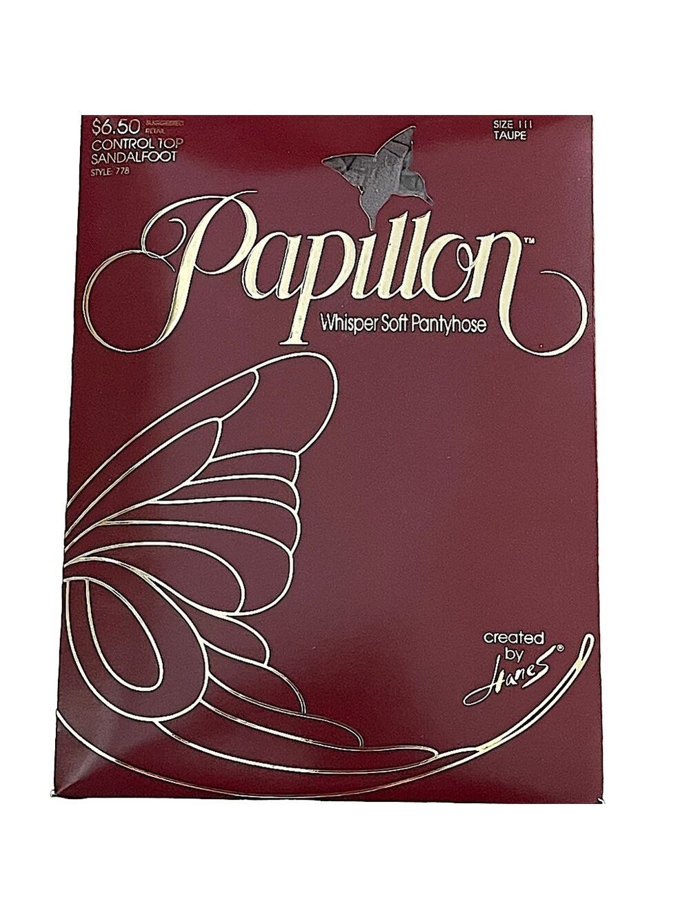 Hanes Papillon Vintage Whisper Soft Pantyhose Control Top Sandalfoot III Taupe